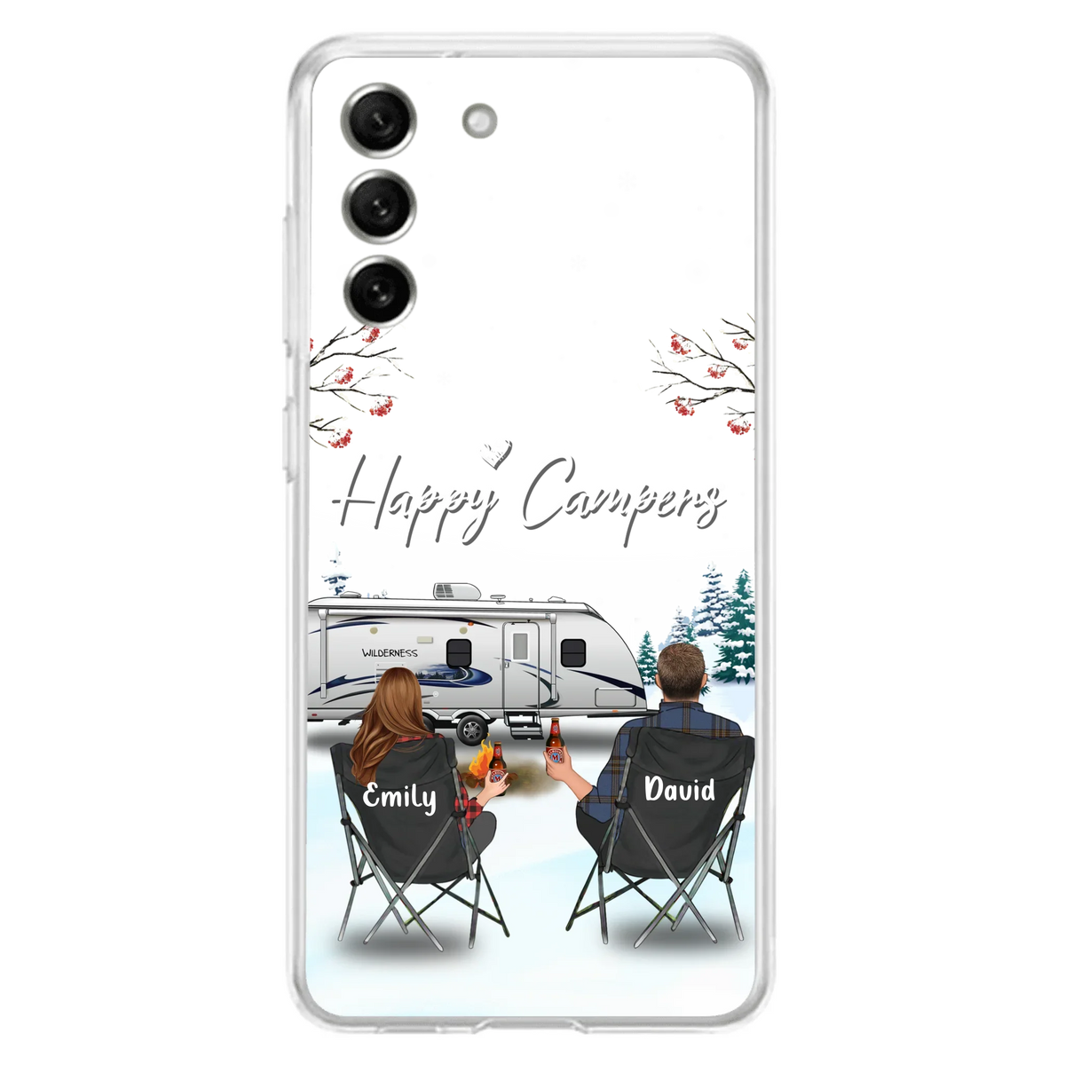 Personalized Camping Phone Case - Gift Idea For Camping Lover/Couple/Family/Friends - Happy Campers - Case For iPhone/Samsung