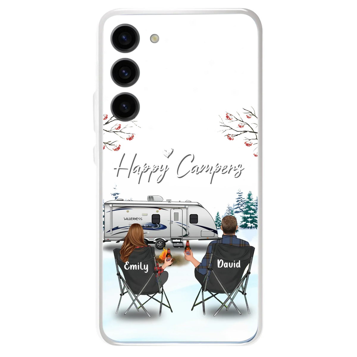 Personalized Camping Phone Case - Gift Idea For Camping Lover/Couple/Family/Friends - Happy Campers - Case For iPhone/Samsung