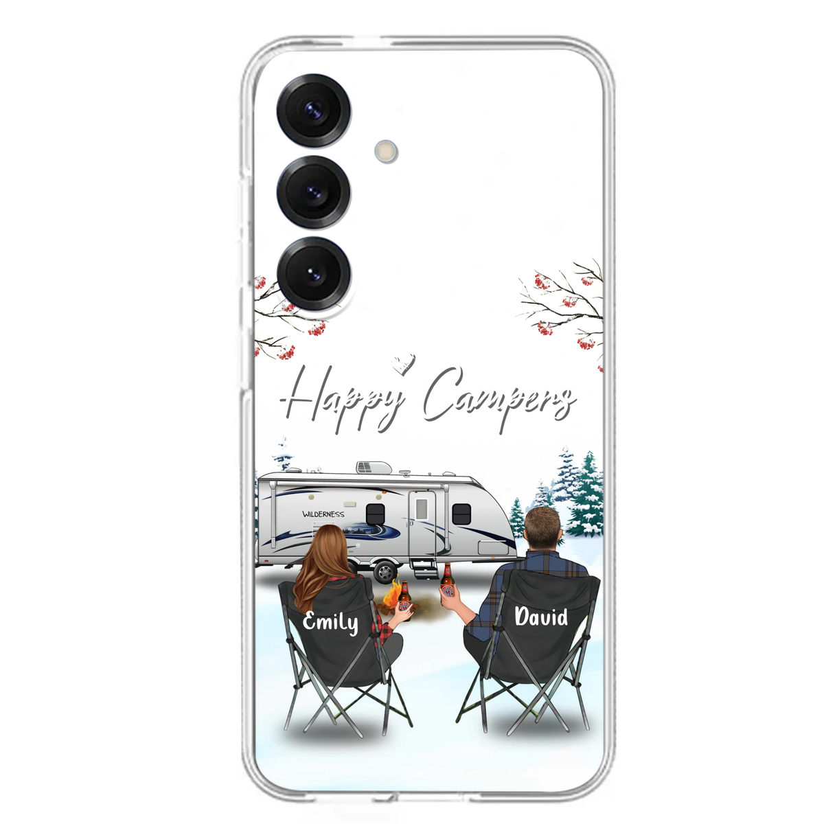 Personalized Camping Phone Case - Gift Idea For Camping Lover/Couple/Family/Friends - Happy Campers - Case For iPhone/Samsung
