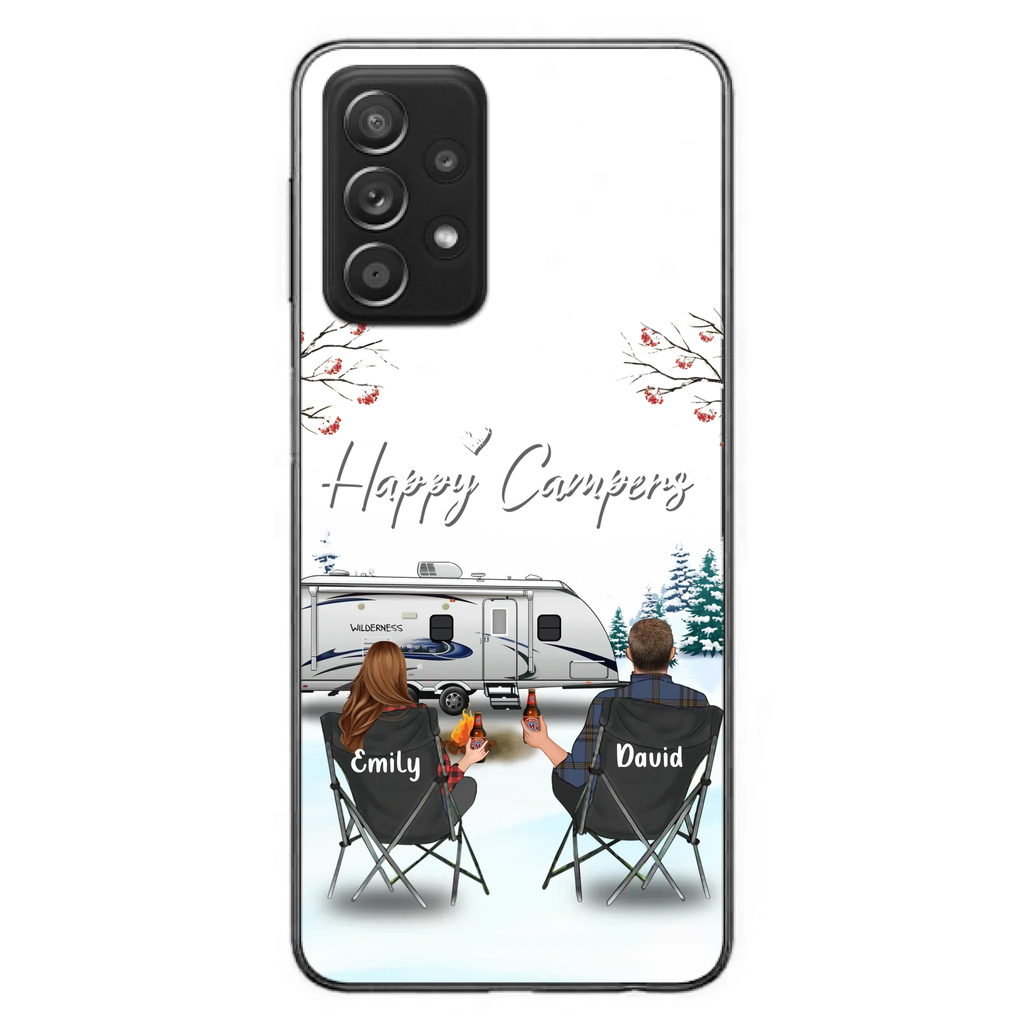 Personalized Camping Phone Case - Gift Idea For Camping Lover/Couple/Family/Friends - Happy Campers - Case For iPhone/Samsung