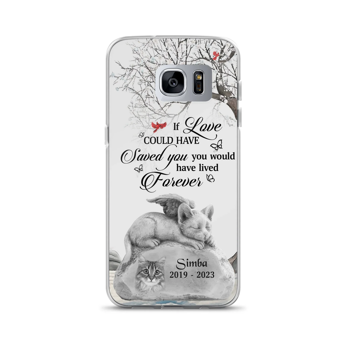 Personalized Memorial Cat Phone Case - Gift Idea For Cat Owners - If Love Could Have Saved You You Would Have Lived Forever - Case For iPhone/Samsung