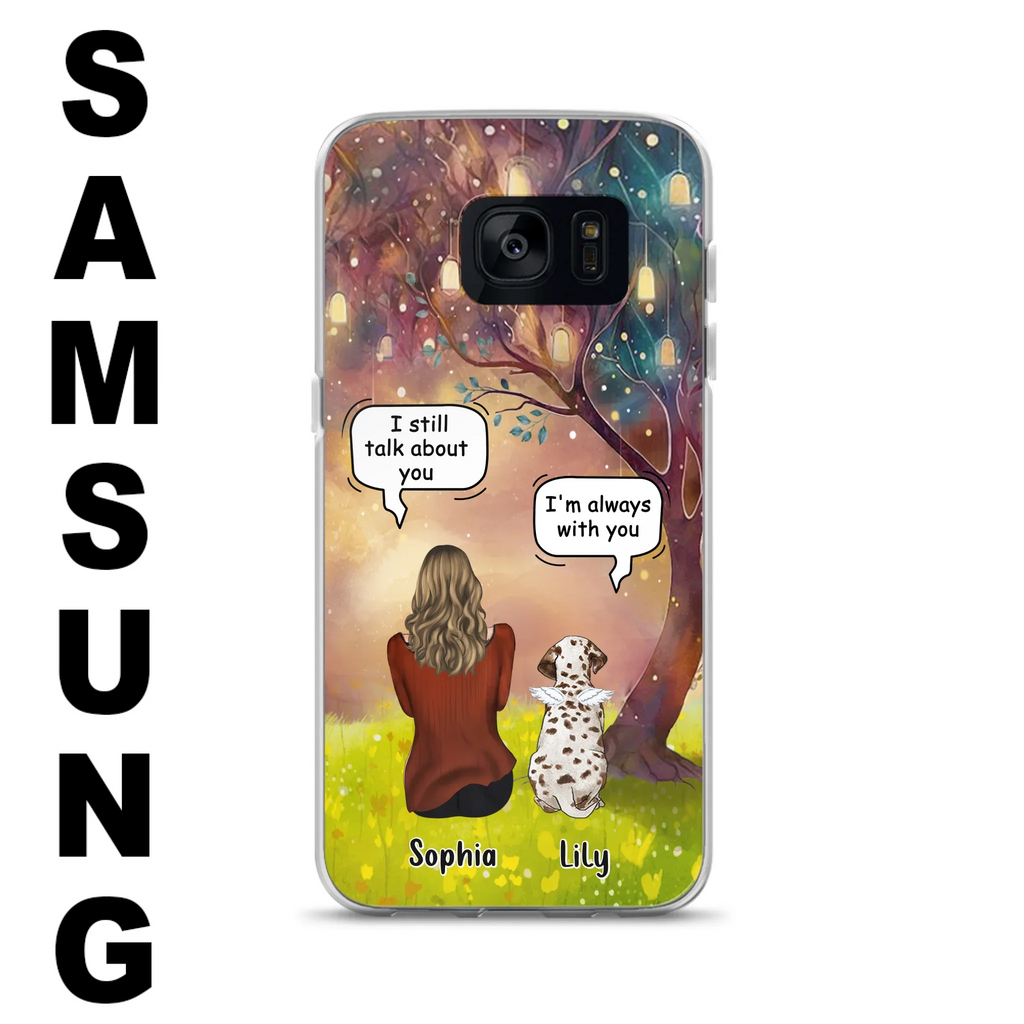 Custom Personalized Memorial Dog Mom Phone Case - Upto 3 Dogs - Memorial Gift Idea for Dog Lovers - I'm Always With You