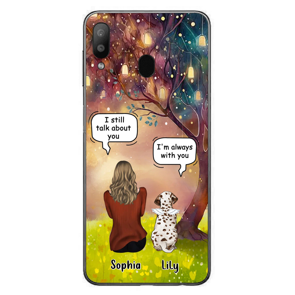 Custom Personalized Memorial Dog Mom Phone Case - Upto 3 Dogs - Memorial Gift Idea for Dog Lovers - I'm Always With You