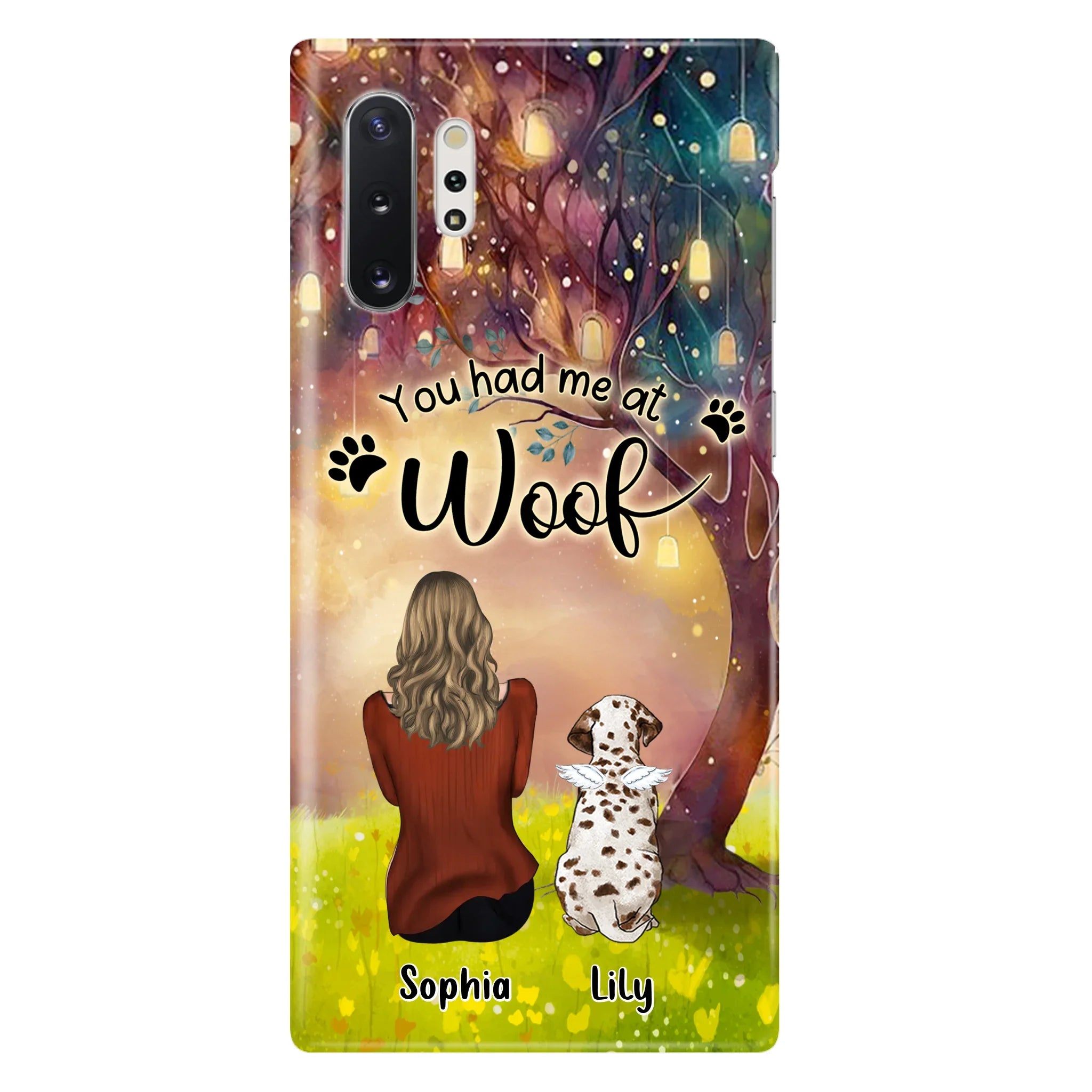 Custom Personalized Memorial Dog Mom Phone Case - Upto 3 Dogs - Memorial Gift Idea for Dog Lovers - You Had Me At Woof