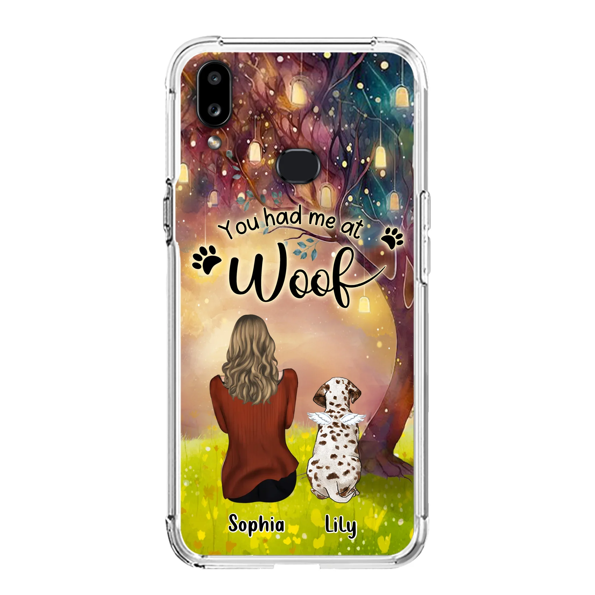 Custom Personalized Memorial Dog Mom Phone Case - Upto 3 Dogs - Memorial Gift Idea for Dog Lovers - You Had Me At Woof