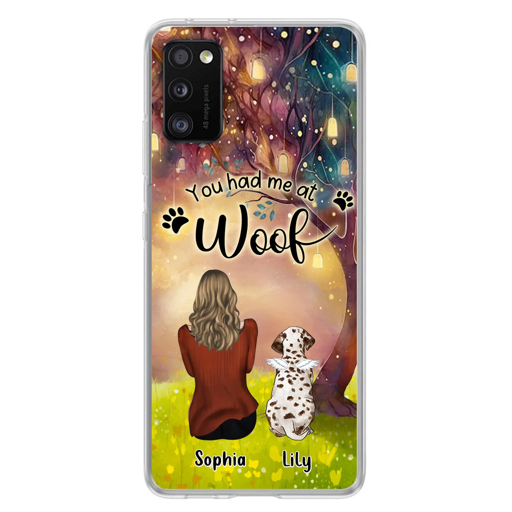 Custom Personalized Memorial Dog Mom Phone Case - Upto 3 Dogs - Memorial Gift Idea for Dog Lovers - You Had Me At Woof