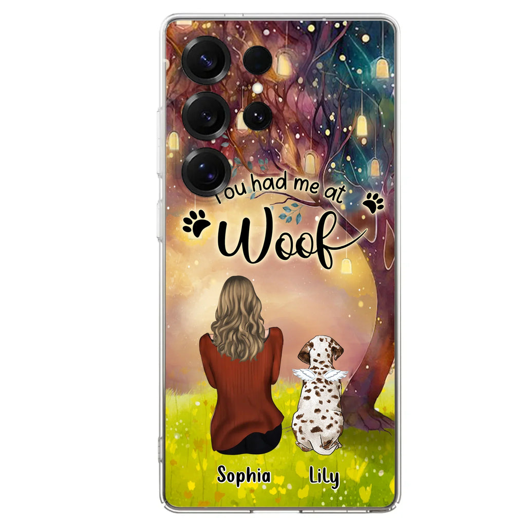 Custom Personalized Memorial Dog Mom Phone Case - Upto 3 Dogs - Memorial Gift Idea for Dog Lovers - You Had Me At Woof