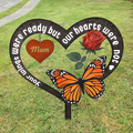 Personalized Memorial Metal Sign - Memorial Gift Idea For Family Member - Your Wings Were Ready But Our Hearts Were Not