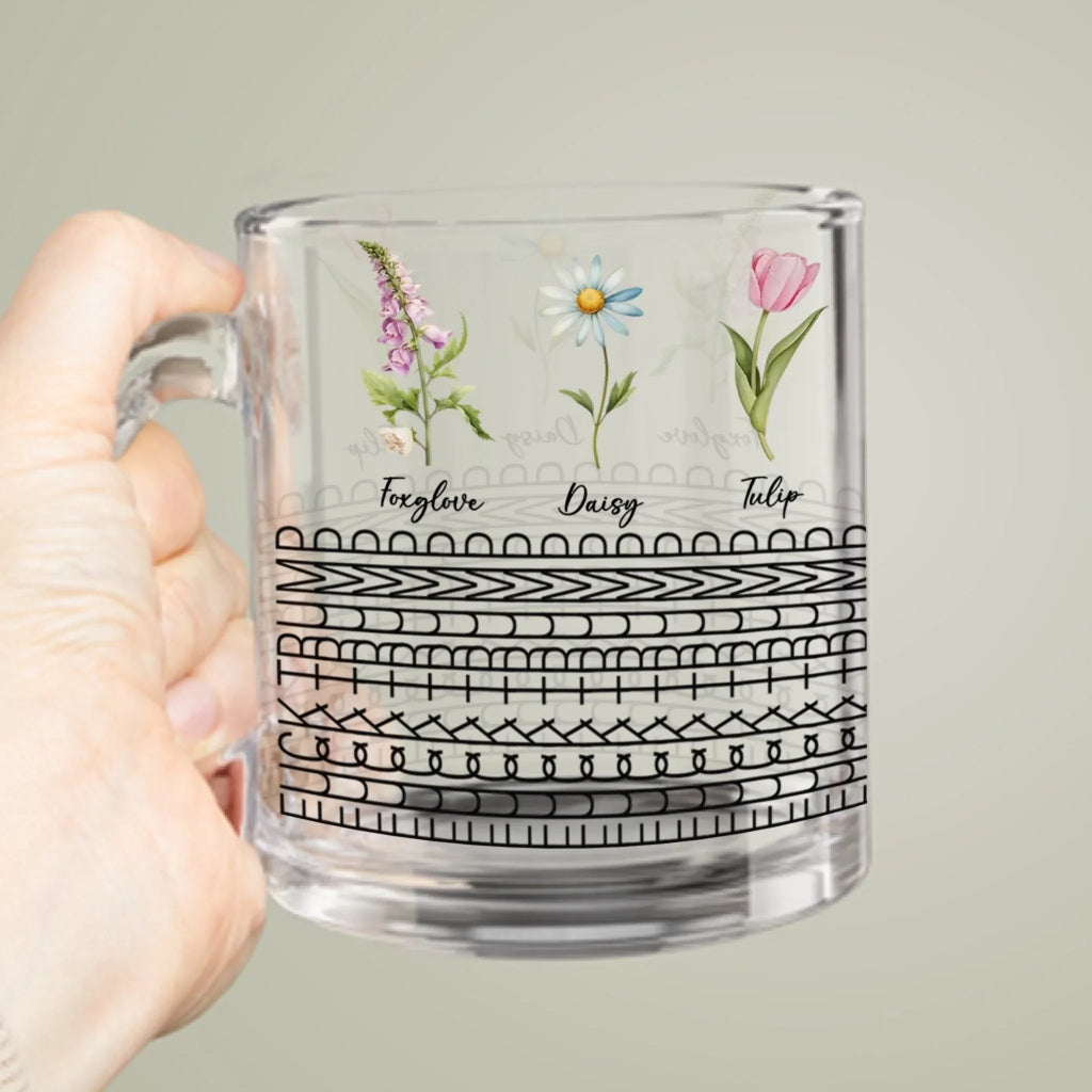 Personalized Birthmonth Flower F*ck this Sh*t Funny Hidden Message Glass Mug