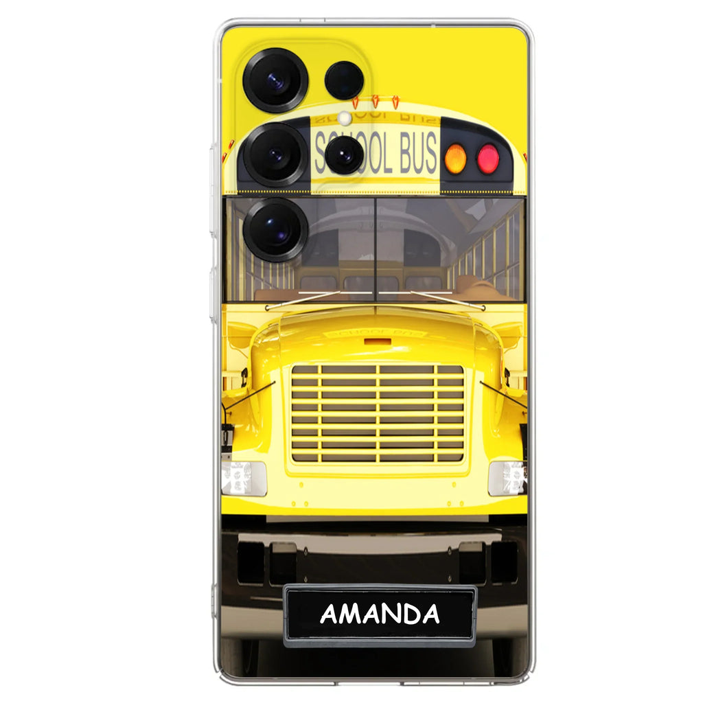 Custom Personalized School Bus Phone Case - Gift Idea For School Bus Lovers - Case For iPhone, Samsung and Xiaomi