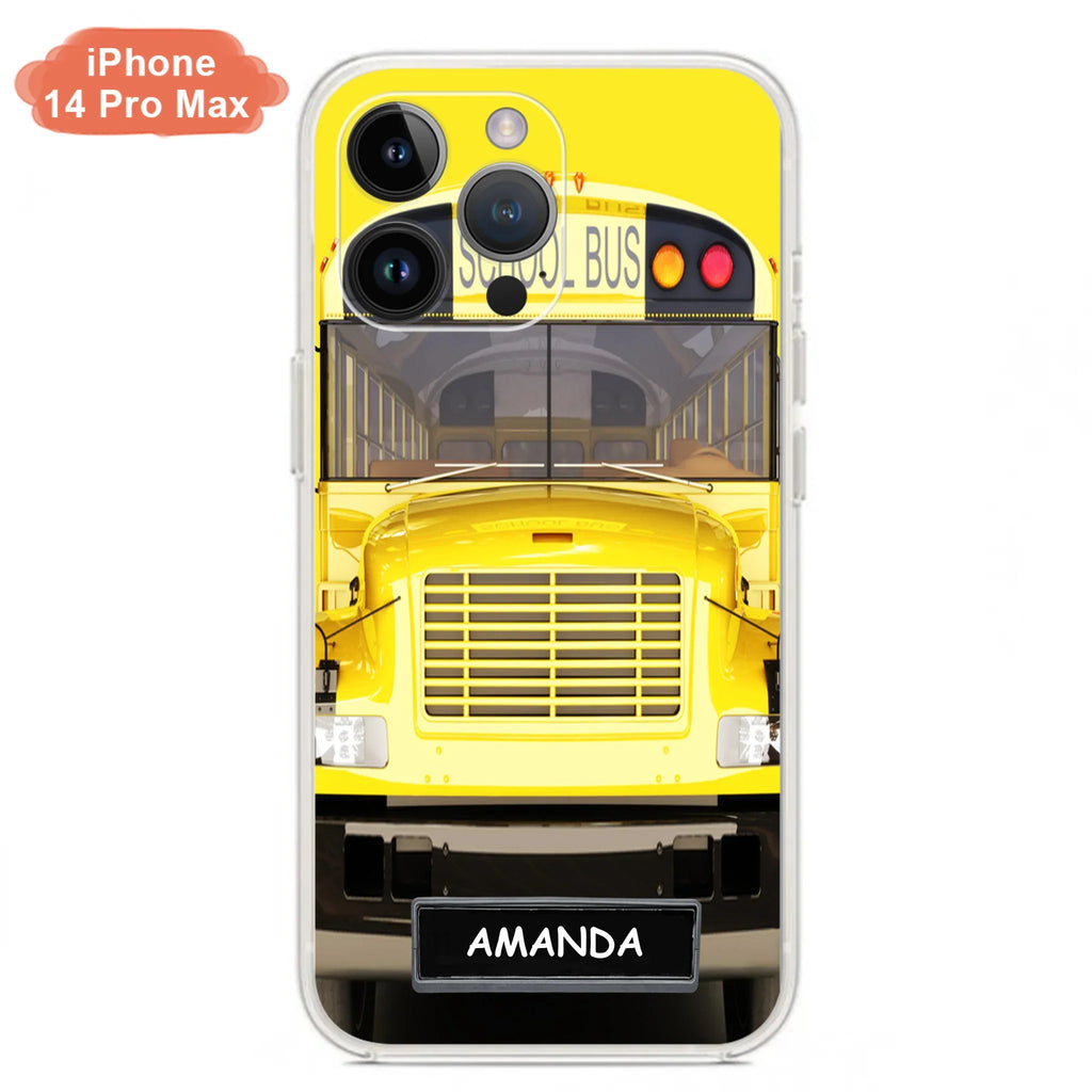Custom Personalized School Bus Phone Case - Gift Idea For School Bus Lovers - Case For iPhone, Samsung and Xiaomi