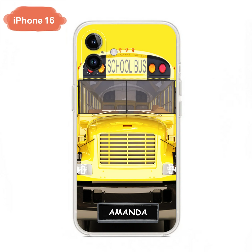 Custom Personalized School Bus Phone Case - Gift Idea For School Bus Lovers - Case For iPhone, Samsung and Xiaomi