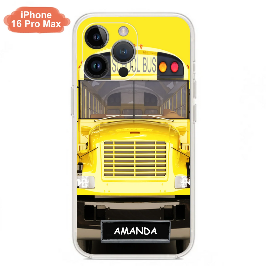 Custom Personalized School Bus Phone Case - Gift Idea For School Bus Lovers - Case For iPhone, Samsung and Xiaomi
