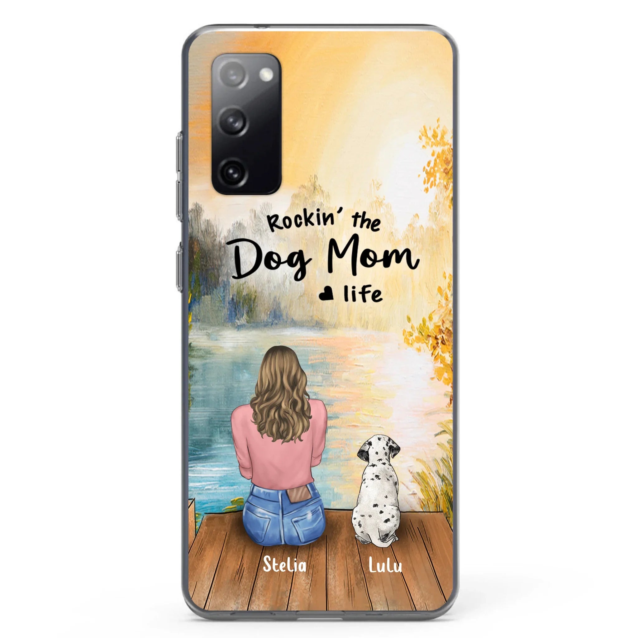 Custom Personalized Dog Mom Phone Case - Gifts For Dog Lovers With Upto 4 Dogs - Rockin' The Dog Mom Life - Case For iPhone, Samsung And Xiaomi