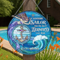 Personalized Mermaid & Sailor Acrylic Suncatcher - Gift Idea For Couple - A Handsome Sailor And His Salty Mermaid Live Here
