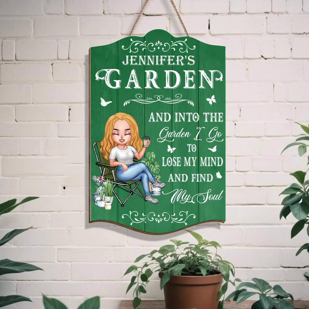 Custom Personalized Garden Wooden Sign - Gift Idea For Girl/ Gardening Lover