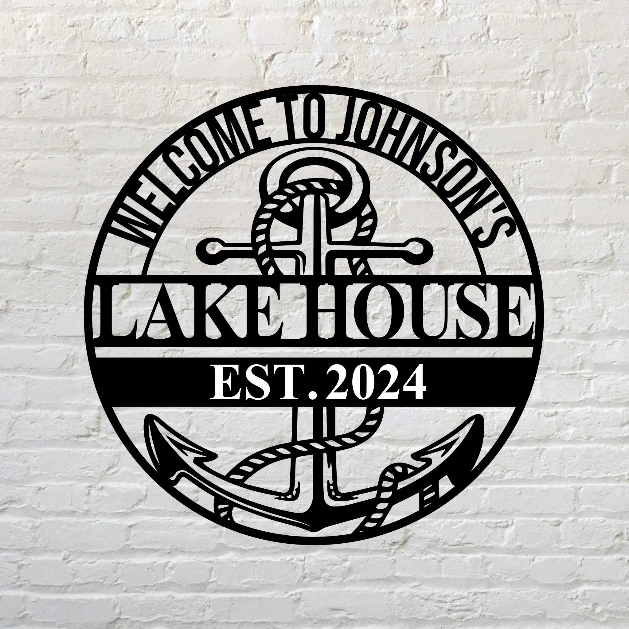 Personalized Lake House Metal Sign - Gift Idea For Family/Couple - Welcome To Lake House