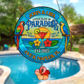 Personalized Oasis Backyard Acrylic Suncatcher - Summer Gift Idea - Little Slice Of Paradise