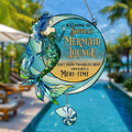 Personalized Welcome To Mermaid Lounge Acrylic Suncatcher With Charm - Cast Your Troubles Away - Gift Idea For Friend