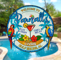 Personalized Welcome To Oasis Acrylic Suncatcher - Summer Gift Idea - Play & Enjoy Chill & Relax
