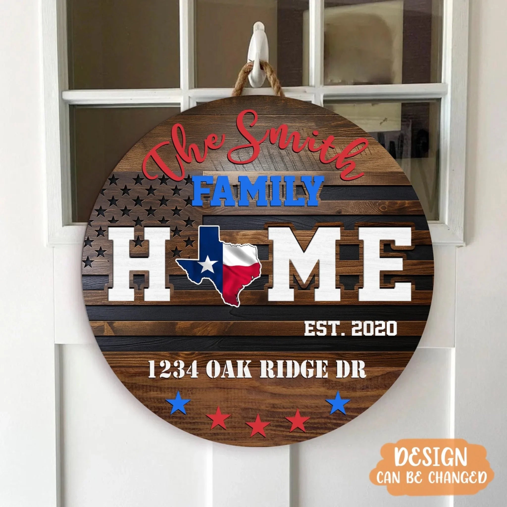 Personalized Family Patriot Wooden Sign - Gift Idea For Family