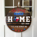 Personalized Family Patriot Wooden Sign - Gift Idea For Family