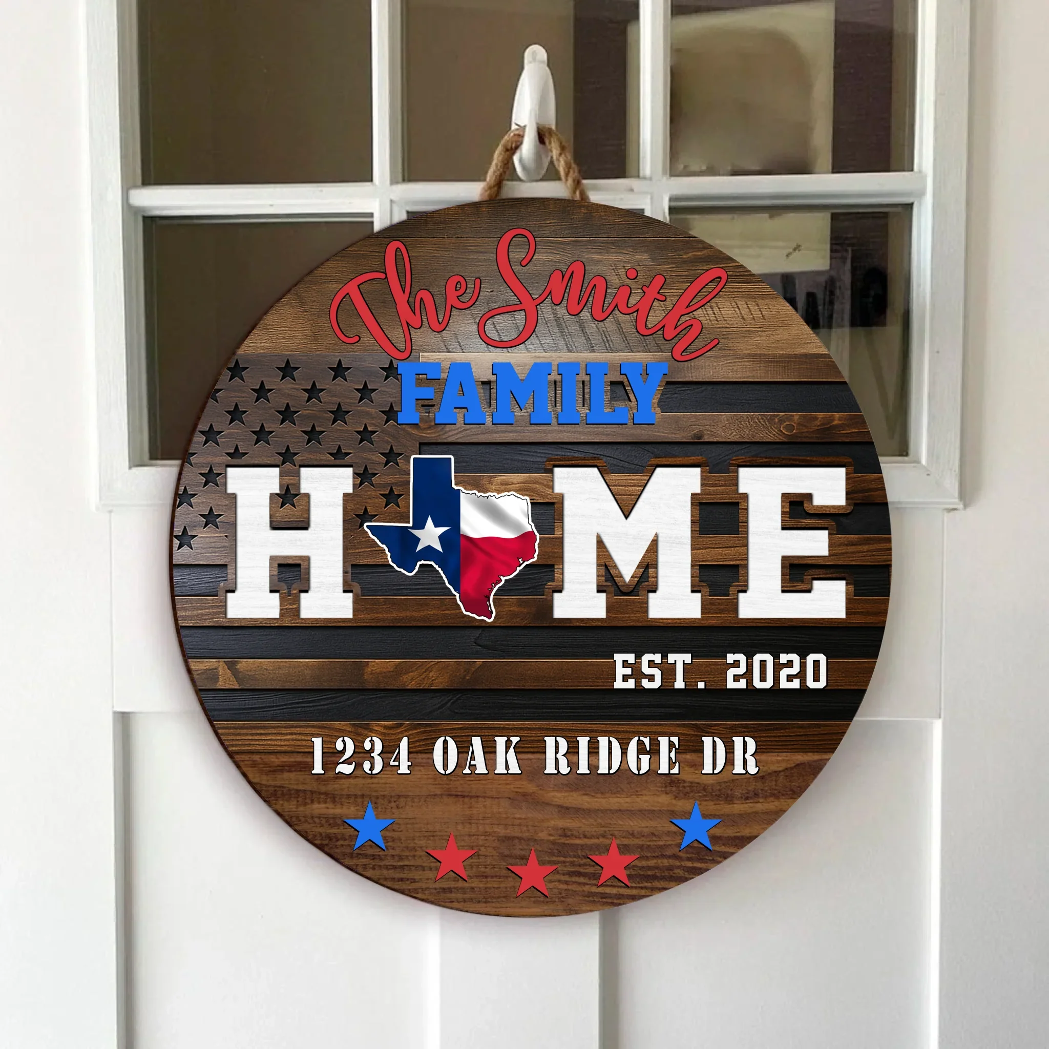 Personalized Family Patriot Wooden Sign - Gift Idea For Family