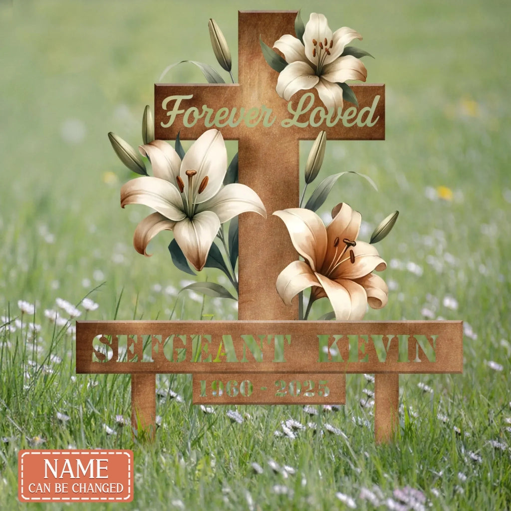 Custom Personalized Memorial Metal Sign - Memorial Gift Idea - Forever Loved