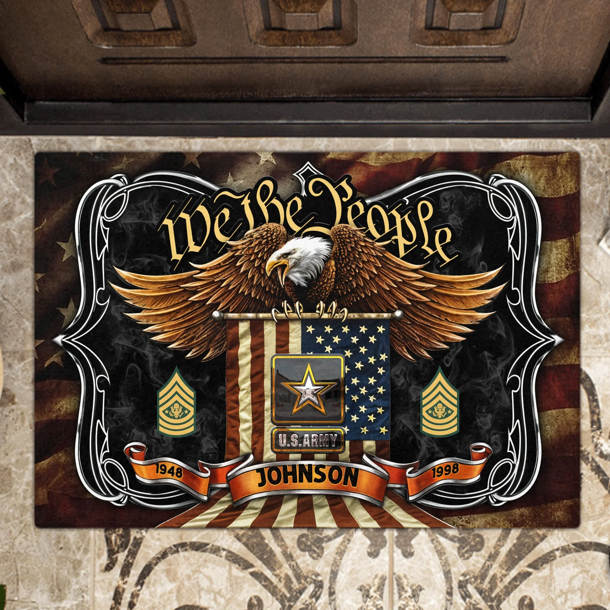 Personalized Family US Doormat - Gifts For Veterans/Patriots/Memorial Day/Independence Day - We The People