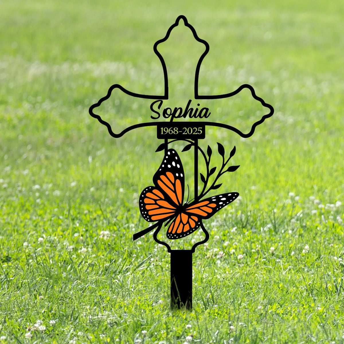 Personalized Memorial Holy Cross Metal Sign - Memorial Gift Idea