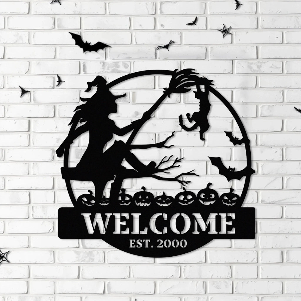 Custom Personalized Witch Metal Sign - Gift Idea For Friend/ Sister