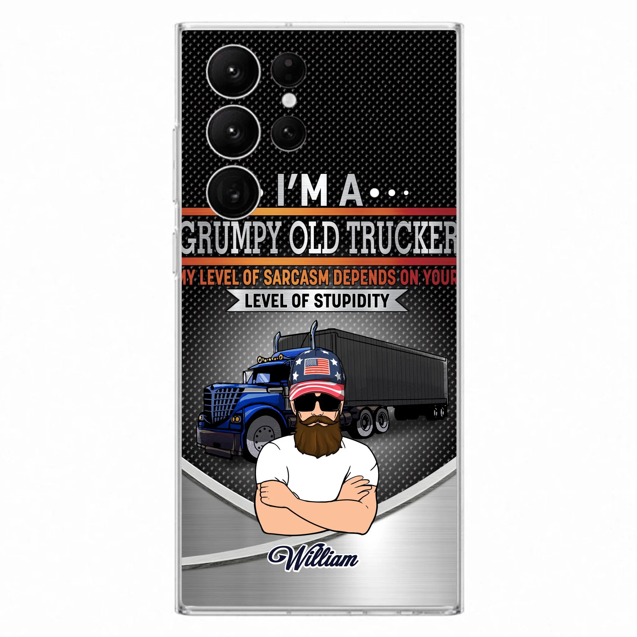 Custom Personalized Old Trucker Phone Case - Father's Day Gift Idea for Trucker - I'm A Grumpy Old Trucker - Case for iPhone/Samsung