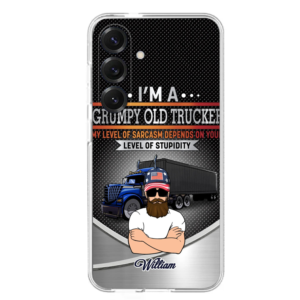 Custom Personalized Old Trucker Phone Case - Father's Day Gift Idea for Trucker - I'm A Grumpy Old Trucker - Case for iPhone/Samsung