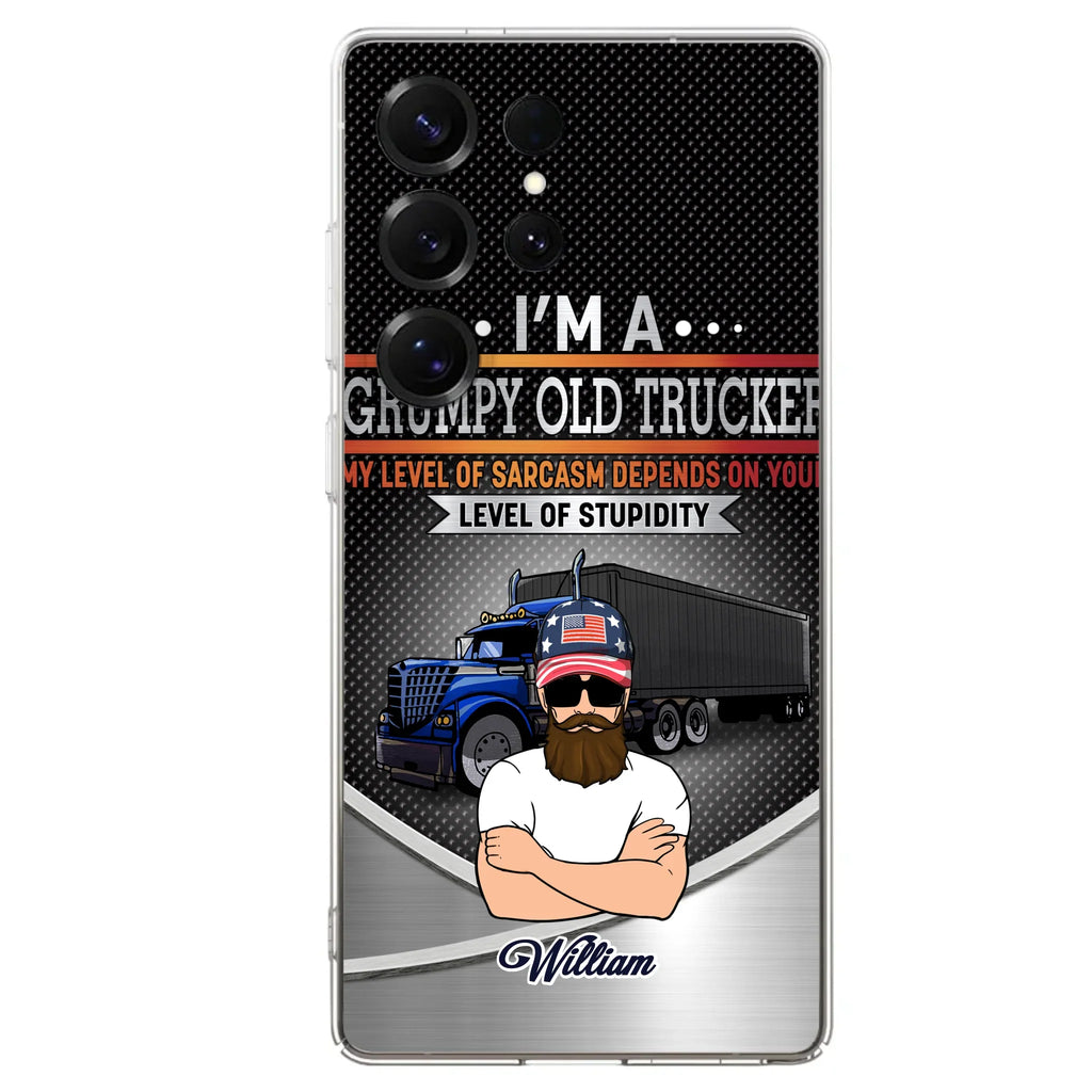 Custom Personalized Old Trucker Phone Case - Father's Day Gift Idea for Trucker - I'm A Grumpy Old Trucker - Case for iPhone/Samsung