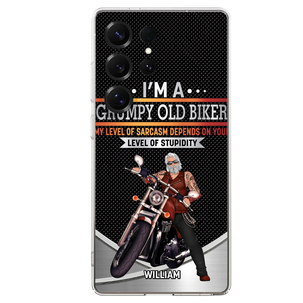Custom Personalized Old Biker Phone Case - Father's Day Gift Idea for Biker - I'm A Grumpy Old Biker - Case for iPhone/Samsung