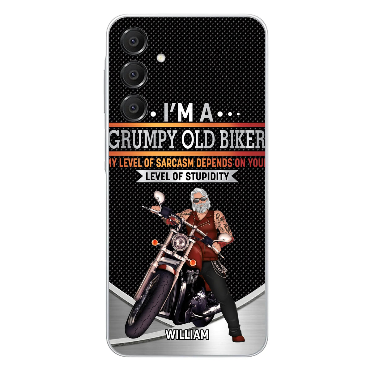 Custom Personalized Old Biker Phone Case - Father's Day Gift Idea for Biker - I'm A Grumpy Old Biker - Case for iPhone/Samsung