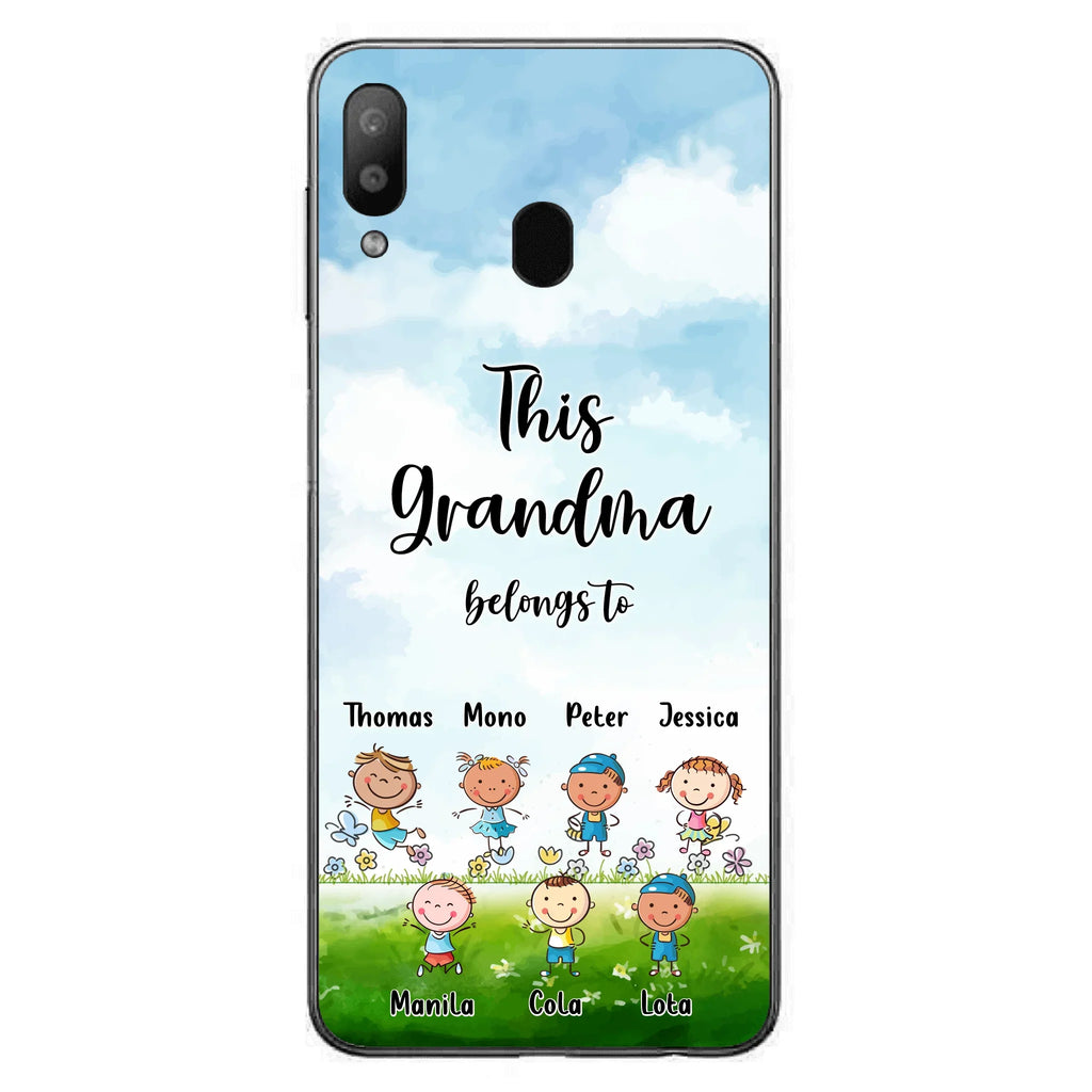 Custom Personalized Grandma Phone Case - Gift Idea For Grandma/Mother's Day - Upto 7 Kids - This Grandma Belongs To - Case For iPhone & Samsung