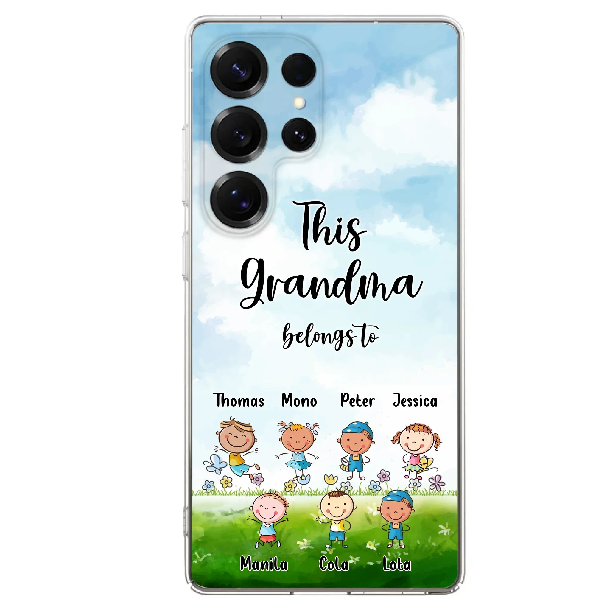 Custom Personalized Grandma Phone Case - Gift Idea For Grandma/Mother's Day - Upto 7 Kids - This Grandma Belongs To - Case For iPhone & Samsung