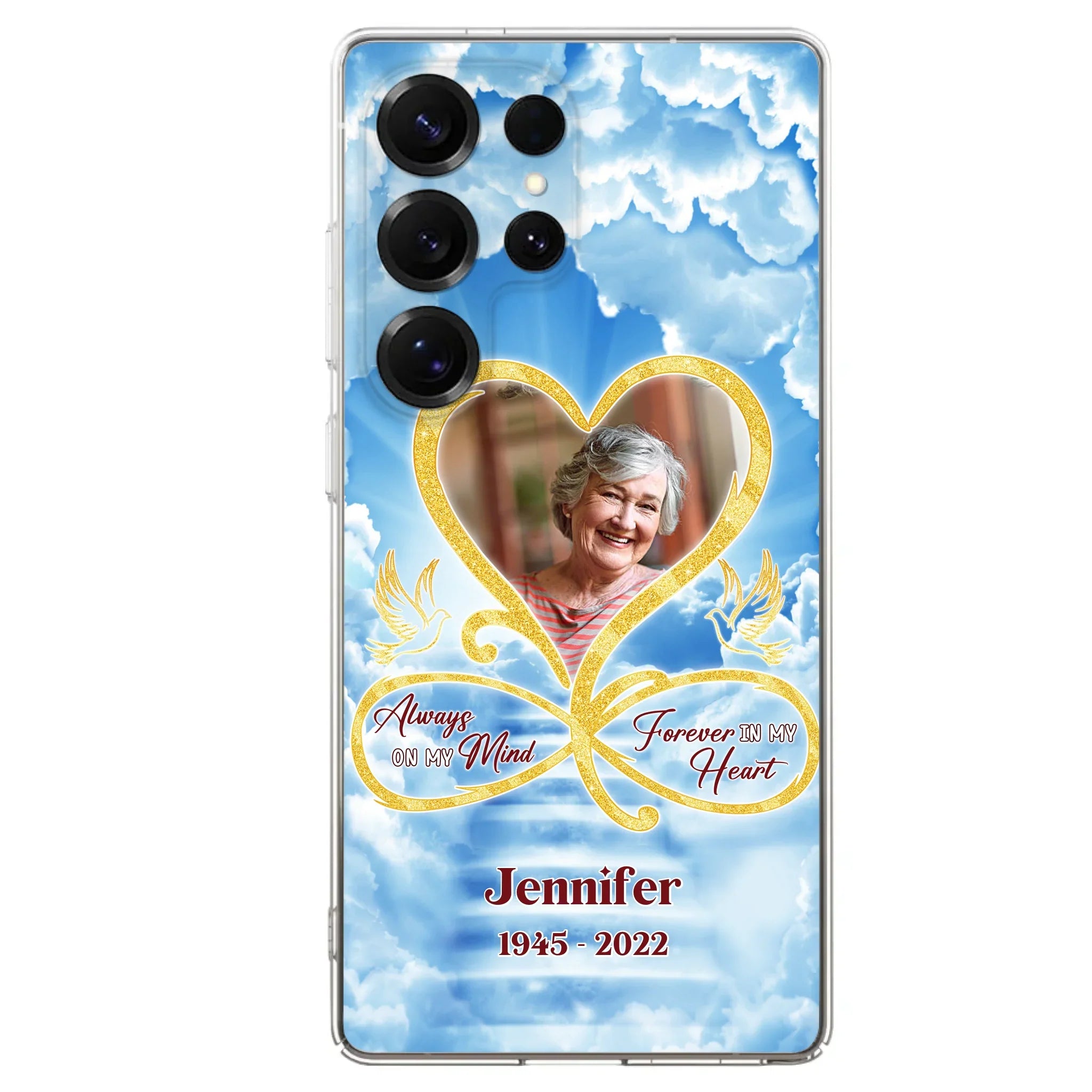 Custom Personalized Memorial Photo Phone Case - Memorial Gift Idea For Mother's Day/Father's Day - Always On My Mind Forever In My Heart - Case for iPhone/Samsung
