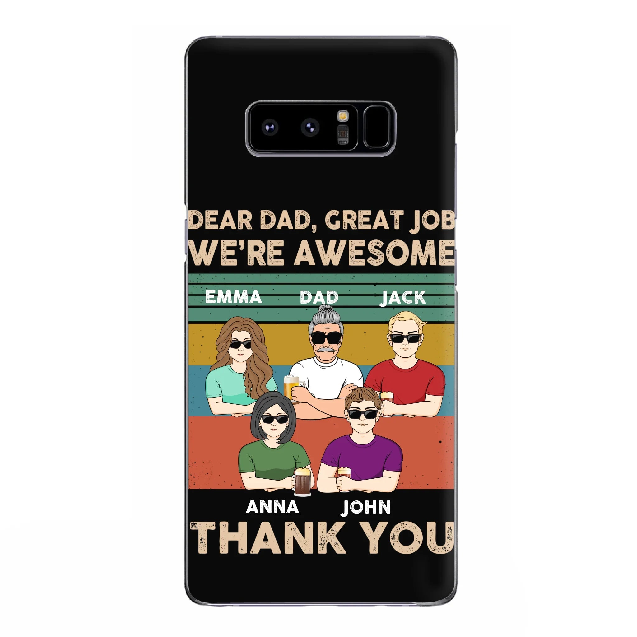 Custom Personalized Dear Mom/ Dad Phone Case For iPhone/ Samsung - Upto 5 People - Gift Idea For Mother's Day/ Father's Day - Dear Dad, Great Job We're Awesome Thank You