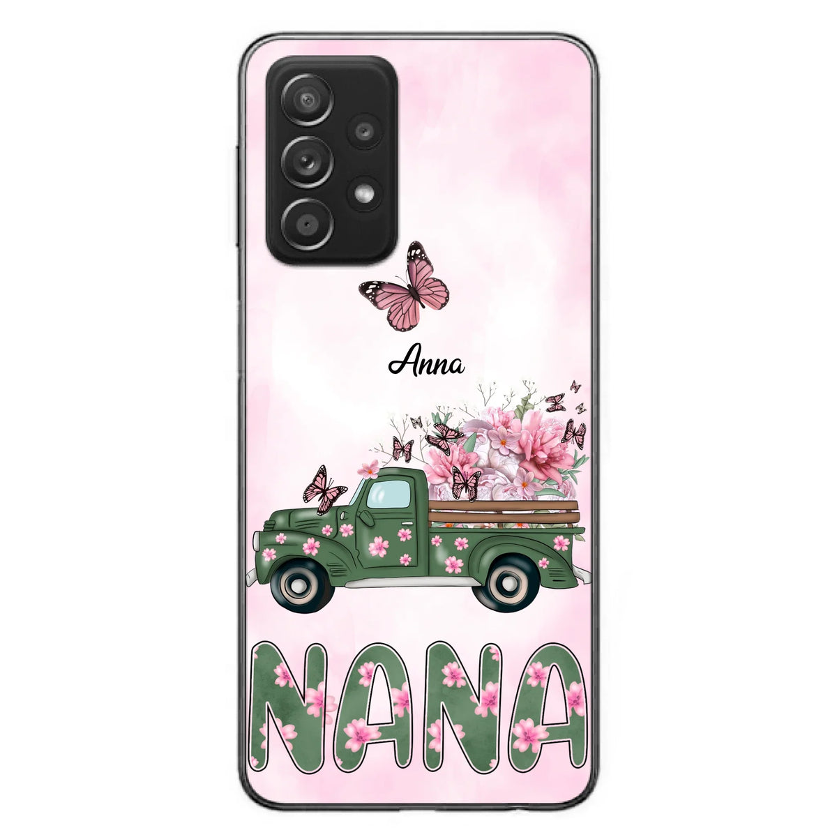 Custom Personalized Nana Phone Case - Gift Idea For Grandma/Mother's Day - Upto 12 Butterflies - Nana - Case For iPhone & Samsung