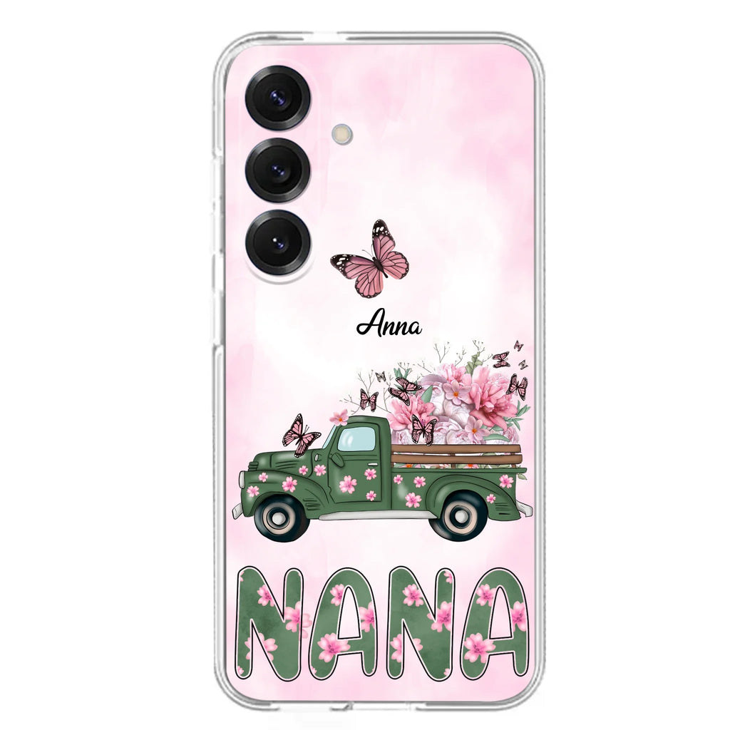 Custom Personalized Nana Phone Case - Gift Idea For Grandma/Mother's Day - Upto 12 Butterflies - Nana - Case For iPhone & Samsung