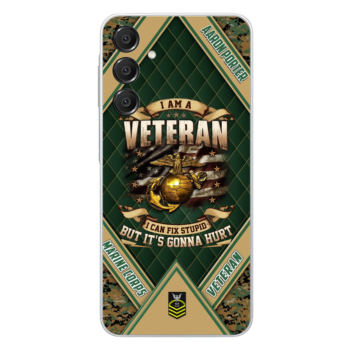 Custom Personalized Veteran Phone Case - Gift Idea For Veteran -  I Am A veteran I Can Fix Stupid
But It's Gonna Hurt - Case For iPhone And Samsung