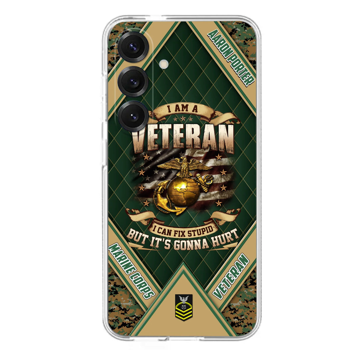 Custom Personalized Veteran Phone Case - Gift Idea For Veteran -  I Am A veteran I Can Fix Stupid
But It's Gonna Hurt - Case For iPhone And Samsung