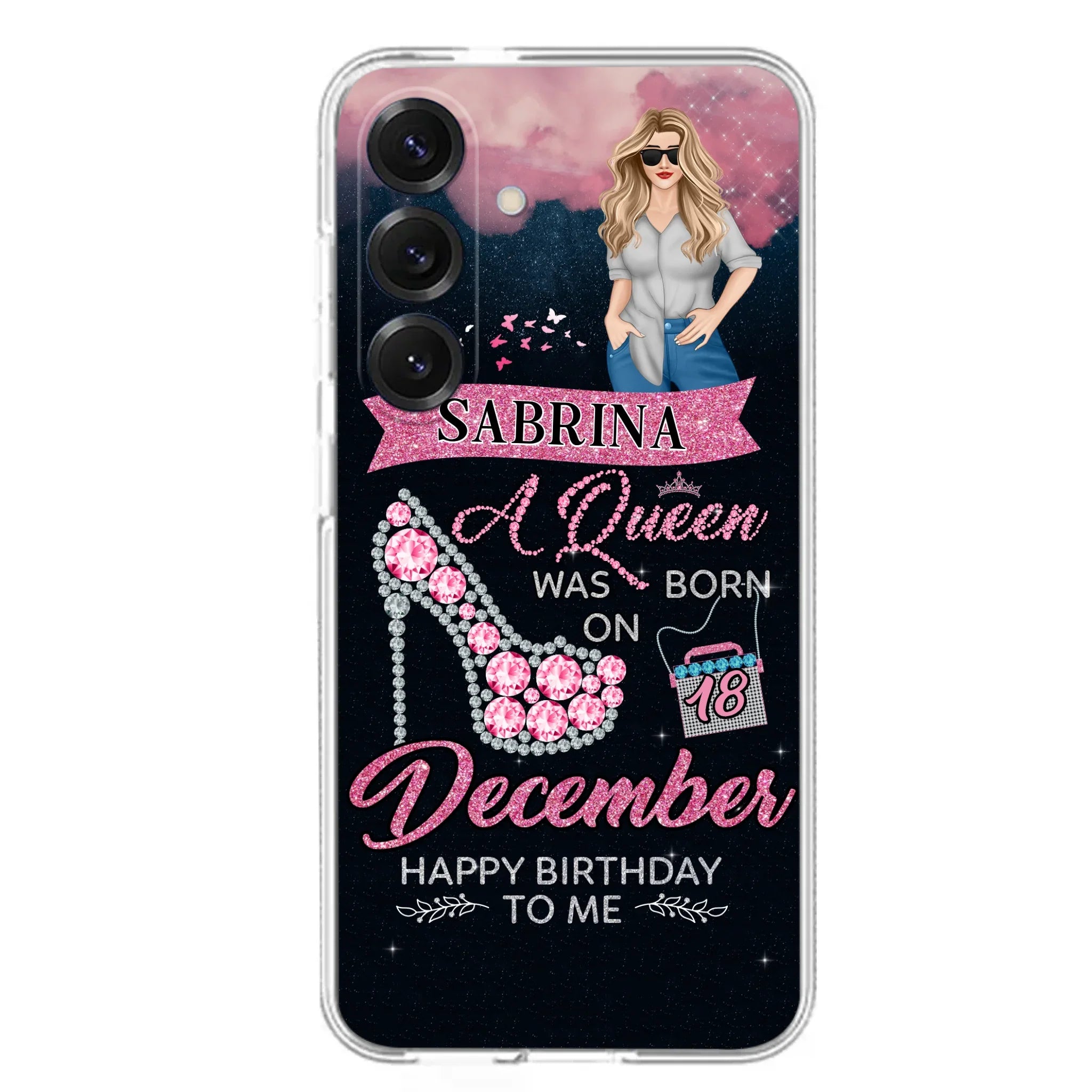 Custom Personalized Birthday Queen Phone Case - Gift Idea For Friends/Birthday - A Queen Was Born - Case for iPhone/Samsung