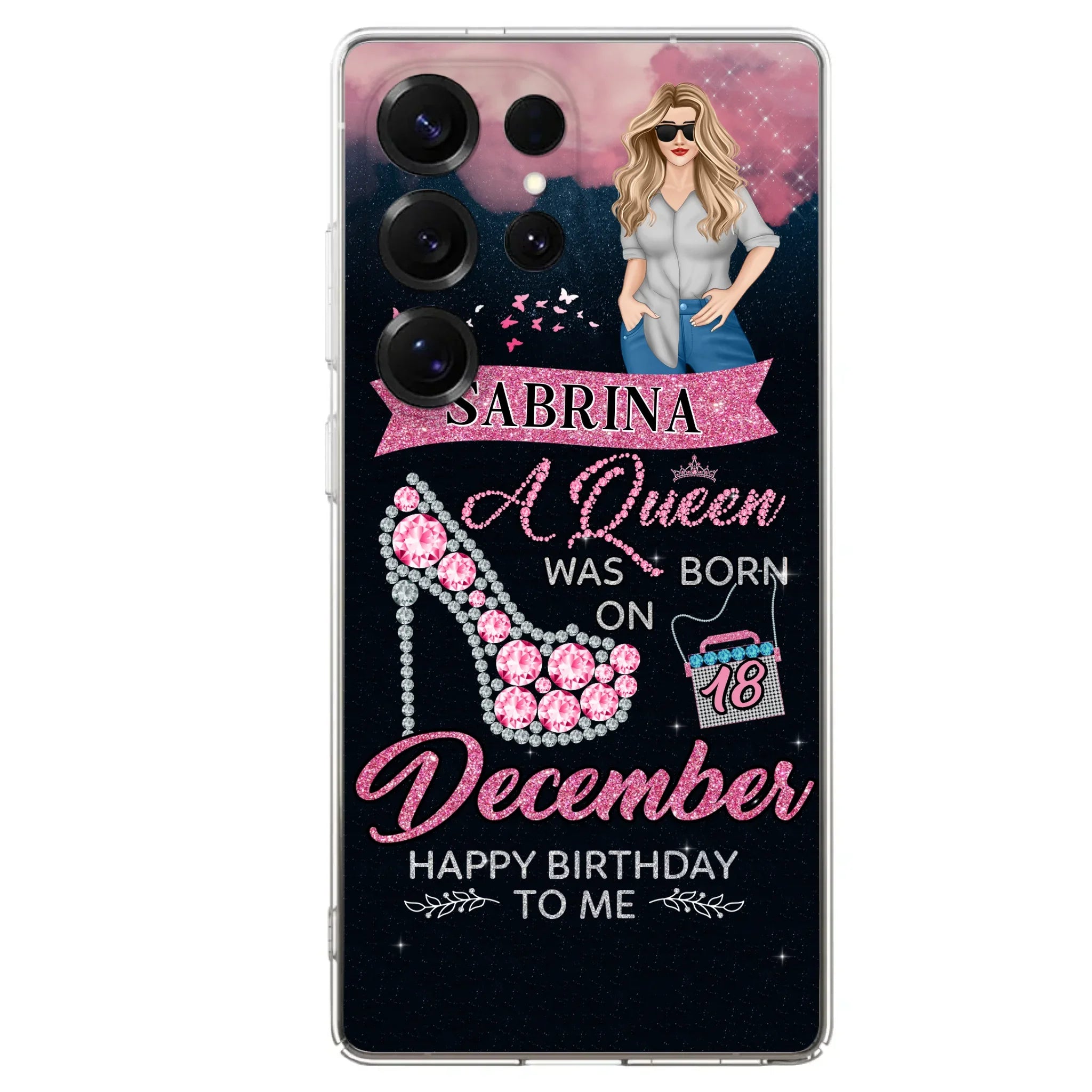 Custom Personalized Birthday Queen Phone Case - Gift Idea For Friends/Birthday - A Queen Was Born - Case for iPhone/Samsung