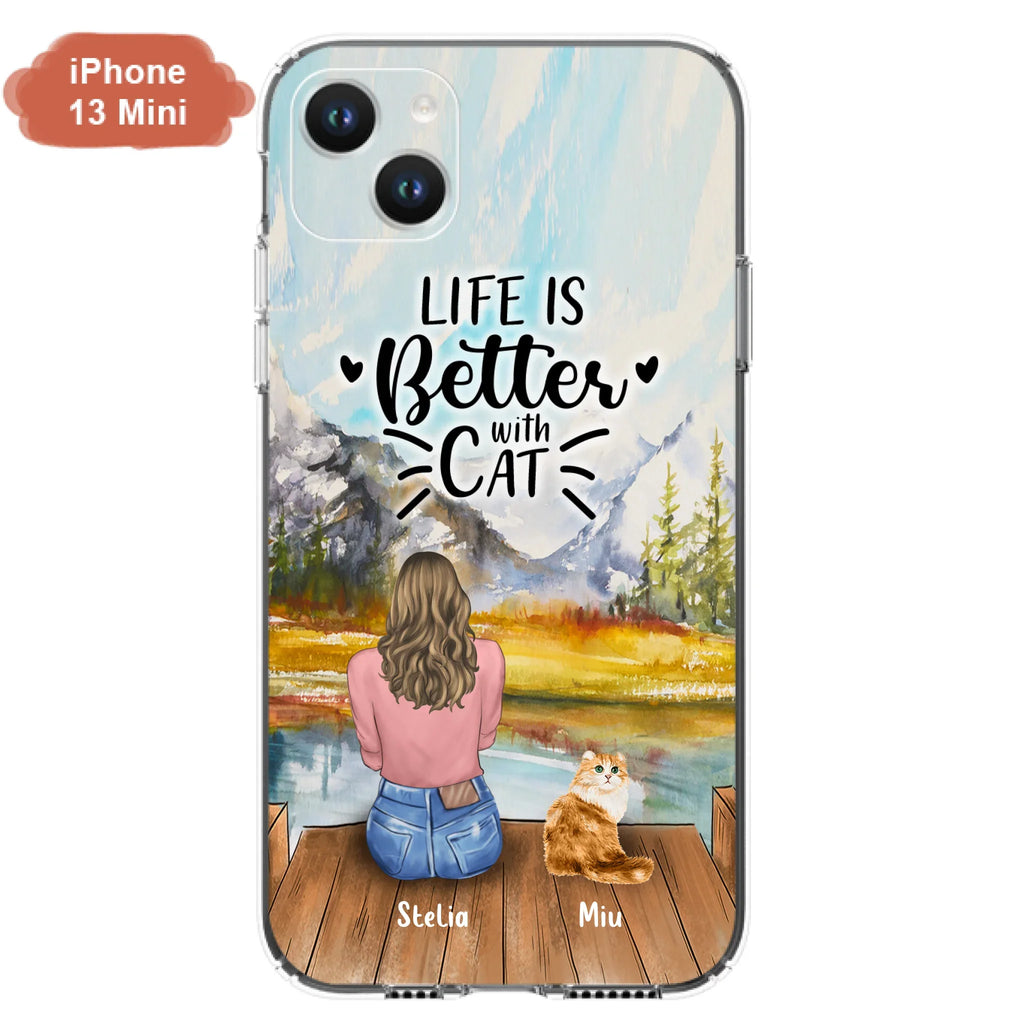 Custom Personalized Cat Mom Phone Case - Gifts For Cat Lovers With Upto 4 Cats - You Had Me At Meow - Case For iPhone(Update Iphone 14), Samsung And Xiaomi