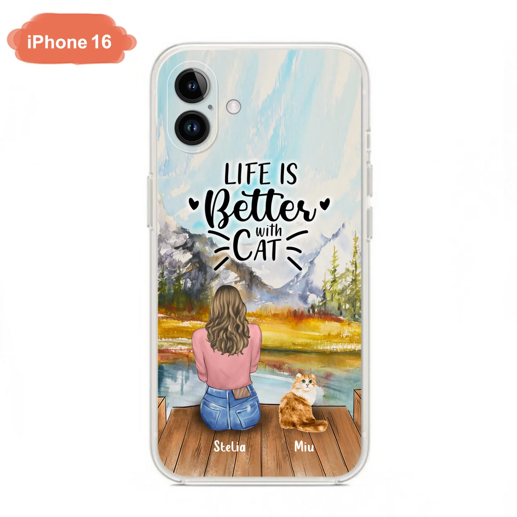 Custom Personalized Cat Mom Phone Case - Gifts For Cat Lovers With Upto 4 Cats - You Had Me At Meow - Case For iPhone(Update Iphone 14), Samsung And Xiaomi