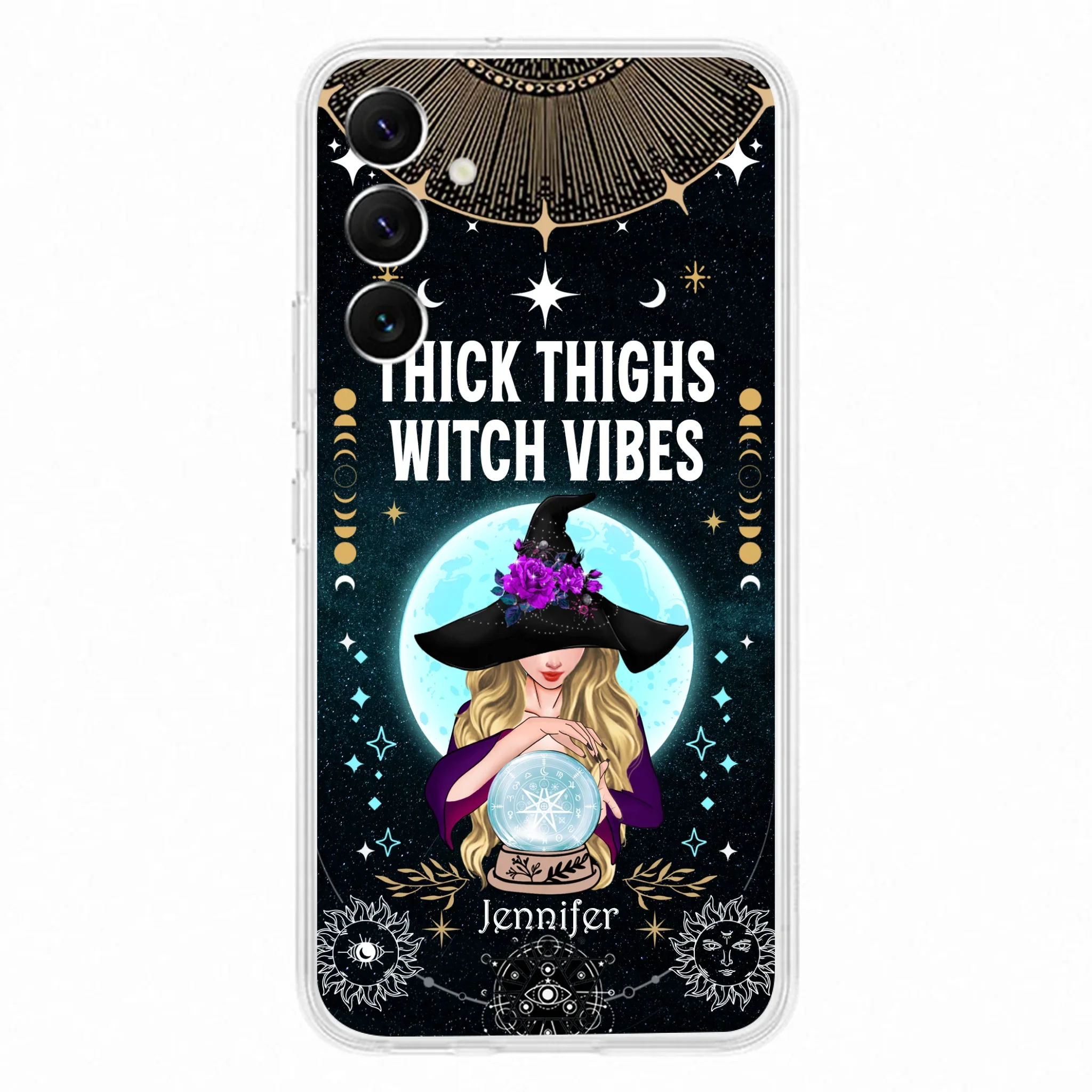 Custom Personalized Witch Phone Case - Best Gift Idea For Halloween - Thick Thighs Witch Vibes Witchy Wicca - Case For iPhone And Samsung