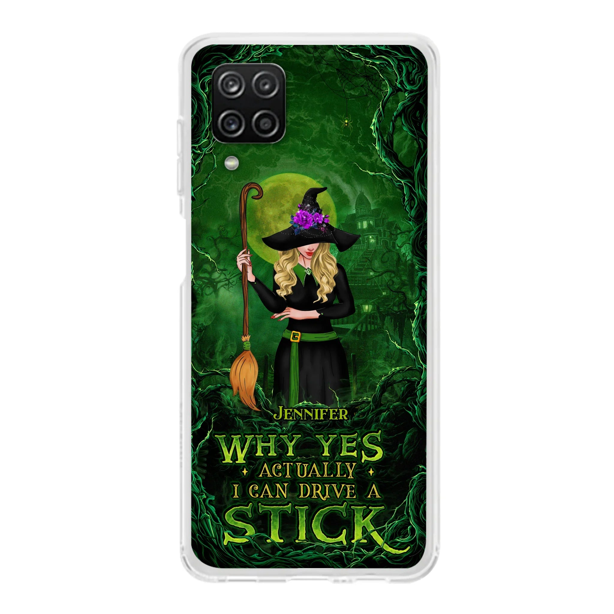 Custom Personalized Witch Phone Case for iPhone/ Samsung - Halloween Gift Idea - Why Yes Actually I Can Drive A Stick